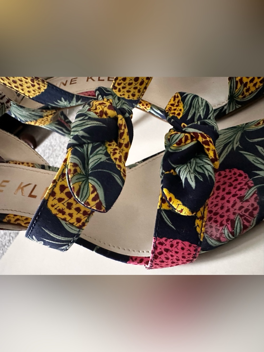 Anne Klein Tropical Print Knotted Open-Toe Heels EXACTLY AS PICTURED ❤️ - Picture 9 of 15